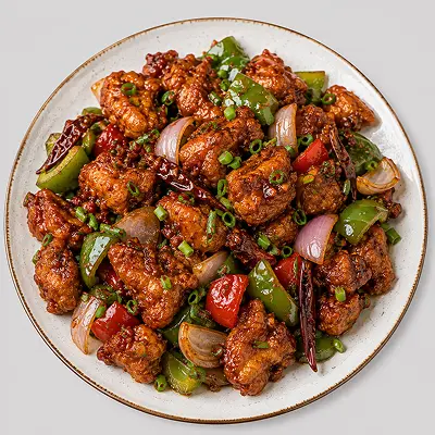 Chilli Chicken Dry at Raj Bhog Hanoi
